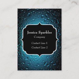 Stilvolle Coole Blaue Wassertropfen mit Monogramm Visitenkarte