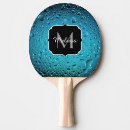 Stilvolle Coole blaue Wassertropfen Monogram Tischtennis Schläger