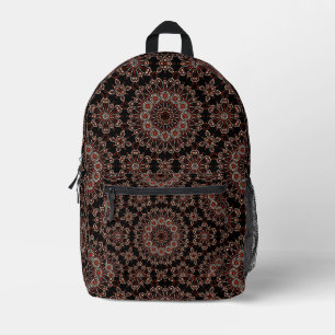 Stilvolle Copper & Rose Gold Mandala Dot Art Desig Bedruckter Rucksack