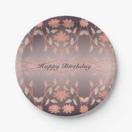 Stilvolle Coral Floral Pappteller