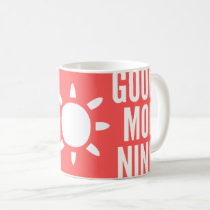 Stilvolle Coral Red Good Morning Sun Tee Tasse