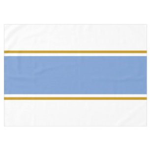 Stilvolle Cornflower Blue Racing Streifen auf Weiß Tischdecke