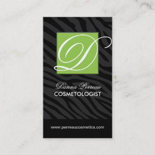 Stilvolle Cosmetologistzebra-Druck-Visitenkarten Visitenkarte