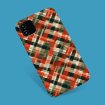 Stilvolle Cream Green Red Kariert Phone Case