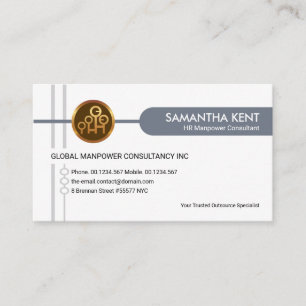 Stilvolle Creative Gray Crisscross HR Manpower Visitenkarte