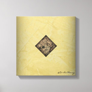 Stilvolle Creme und schwarze Pollock Moderne Kunst Leinwanddruck