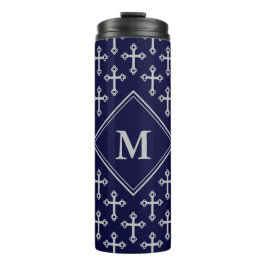 Stilvolle CROSS Monogram Blue Gray Thermosbecher