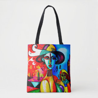 Stilvolle Cubism Lady-Tasche