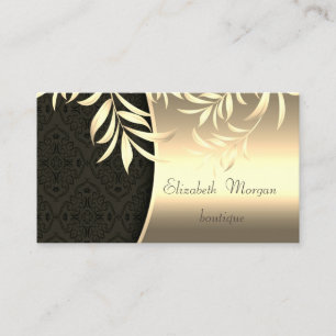 Stilvolle Damask Gold-Blätter Visitenkarte