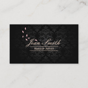 Stilvolle Dark Damask Makeup Artist Business Cards Visitenkarte