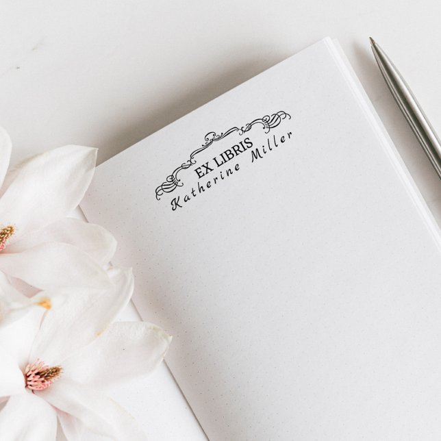 Stilvolle dekorative Ex Libris Custom Library Book Permastempel (Von Creator hochgeladen)