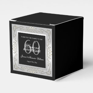 Stilvolle Dekorative Silberne 60. Hochzeitsjubiläu Geschenkschachtel
