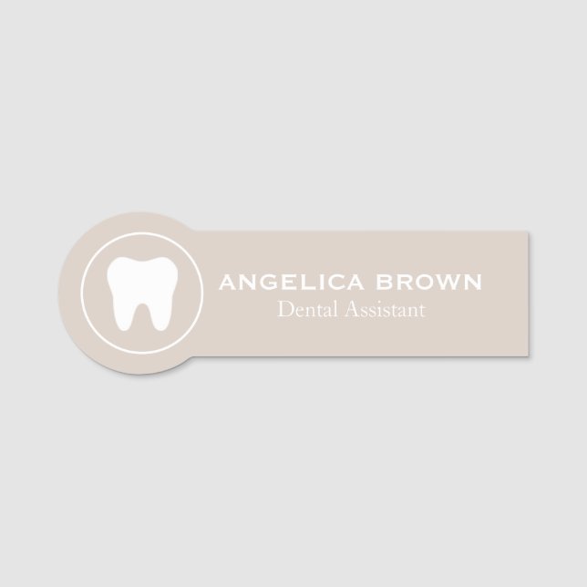 Stilvolle Dental Assistant Name Tag Namensschild (Vorderseite)