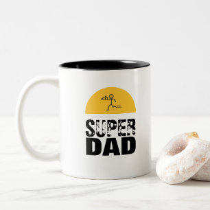 Stilvolle Design "SUPER VATER" Personalisierte Wün Zweifarbige Tasse