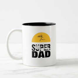 Stilvolle Design "SUPER VATER" Personalisierte Wün Zweifarbige Tasse