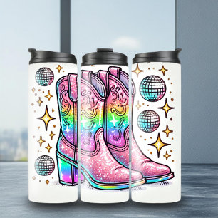 Stilvolle Disco Cowgirl Boots Tumbler Thermosbecher