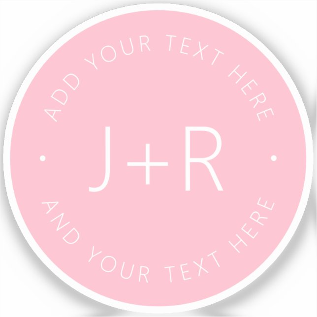 Stilvolle DIY Couples Monogram & Bearbeitbar Aufkleber (Vorderseite)