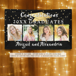 Stilvolle Double Abschluss Glückwunschs Grad 4 Fot Banner