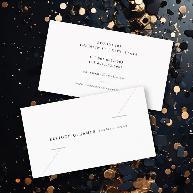 Stilvolle Double Bar Diagonal Lines Minimalistisch Visitenkarte (Stylish Double Bar Diagonal Lines Minimalist Business/Profile Card @ fat_fa_tin)