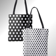 Stilvolle Double Dots Black and White Polka Dot Ta