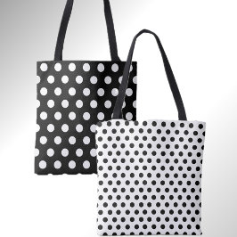 Stilvolle Double Dots Black and White Polka Dot Ta