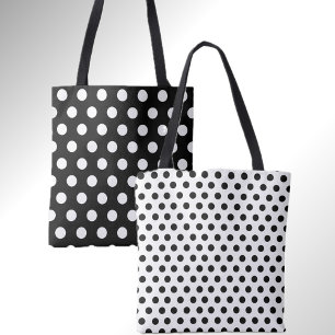 Stilvolle Double Dots Black and White Polka Dot Ta
