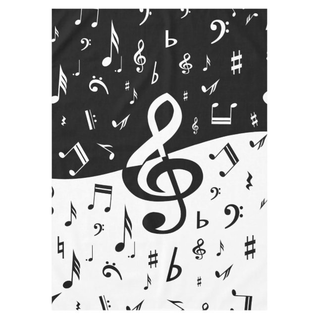 Stilvolle dreifacher Clef-Welle Schwarzweiss Tischdecke (Vorderseite)