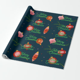 Stilvolle dunkelblaue und rote minimalistische Ges Geschenkpapier
