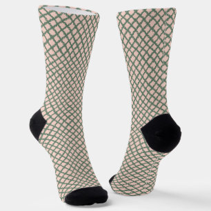 Stilvolle dunkelgrüne Pastellfarbe Kariert Socken