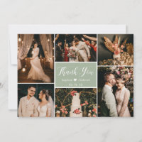 Stilvolle Dusty Green 6 Foto Collage Wedding