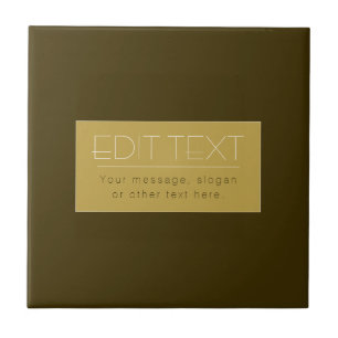 Stilvolle editierbare Textvorlage Vintage Gold Fliese