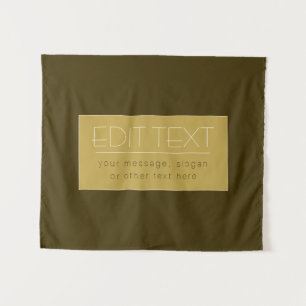 Stilvolle editierbare Textvorlage Vintage Gold Wandteppich