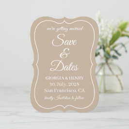 STILVOLLE EINFACHE MODERNE MINIMALISTISCHE BEIGE H SAVE THE DATE