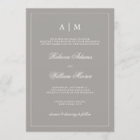 Stilvolle Einladung zu Deep Gray Wedding