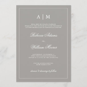 Stilvolle Einladung zu Deep Gray Wedding