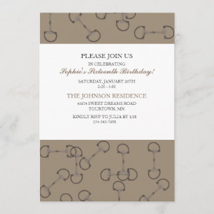 Stilvolle Einladung zu Pferde Bits Geburtstagspart