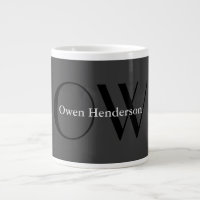 Stilvolle Einziges Grau-Schwarz-Monogramm