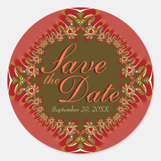 Stilvolle Elegance Lace Save the Date Stickers (Vorderseite)