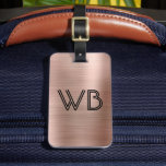 Stilvolle Elegant 2 Monogram, erste Rose Gold Meta Gepäckanhänger<br><div class="desc">Stilvolle Girly Modern Elegant Rose Gold Metal 2 Monogram Initial Custom Personalisiert Personalisiert Luggage Bag Tag. Dieses Design mit zwei (2) Monogramm Ersttypografie (doppelzeilige Schrift-Schriftart) und die Rückseite Adresse Info über Imitat Rose Gold Brushed Metal (Pink Rose Gold Metallic Folie Look) Hintergrund. Diese sind einfach zu anpassen. Stilvolles Geschenk für...</div>