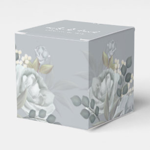 Stilvolle Elegant Blue Floral Calligraphy Ampersan Geschenkschachtel