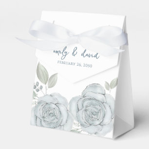 Stilvolle Elegant Blue Floral Rose Kalligraphie Le Geschenkschachtel