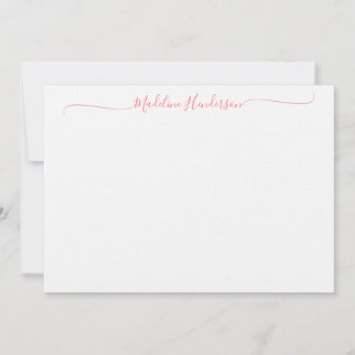 Stilvolle Elegant Blush Pink Girly Script Card Mitteilungskarte