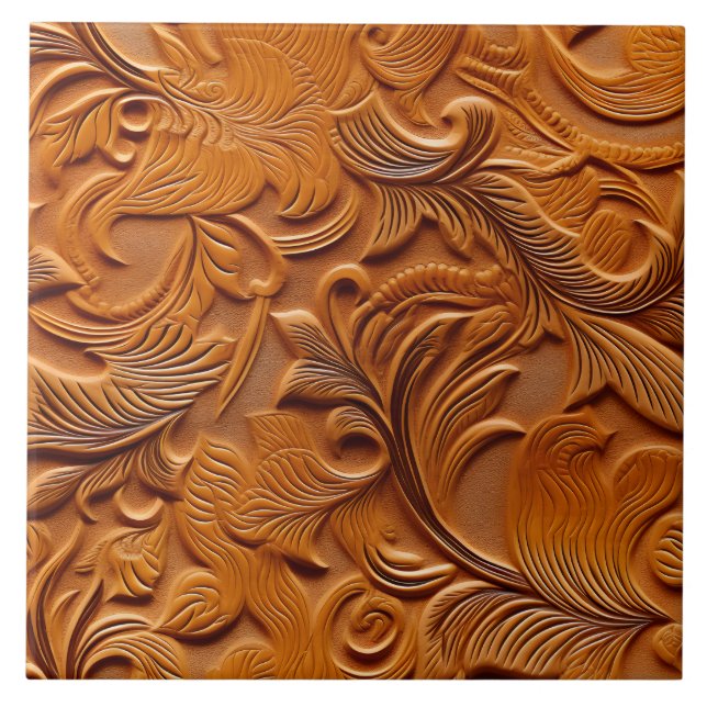 Stilvolle Elegant Camel Brown Imitate mit Leder Fliese (Vorderseite)