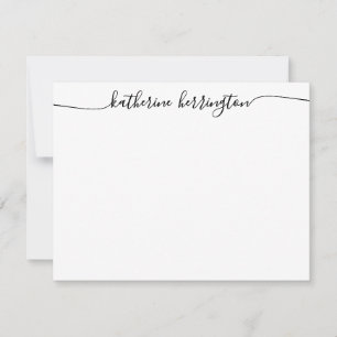 Stilvolle Elegant Chic Swash Script Name Kalligraf Mitteilungskarte