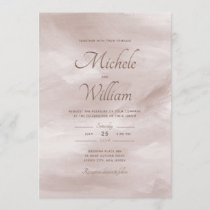 Stilvolle Elegant Classic Blush Pink Wedding Einla Einladung