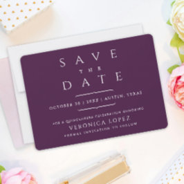 Stilvolle Elegant Classic Dark Lila Quinceñera Save The Date