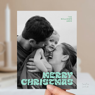 Stilvolle Elegant, frohe Weihnachten Familie Foto Postkarte