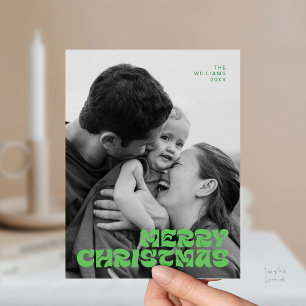 Stilvolle Elegant, frohe Weihnachten Familie Foto  Postkarte