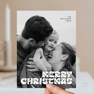 Stilvolle Elegant, frohe Weihnachten Familie Foto  Postkarte