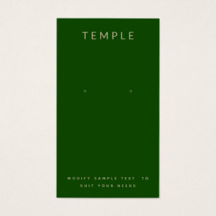 Stilvolle Elegant Green Earring Display Card